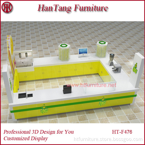 Customized glass sweet cup corn kiosk design